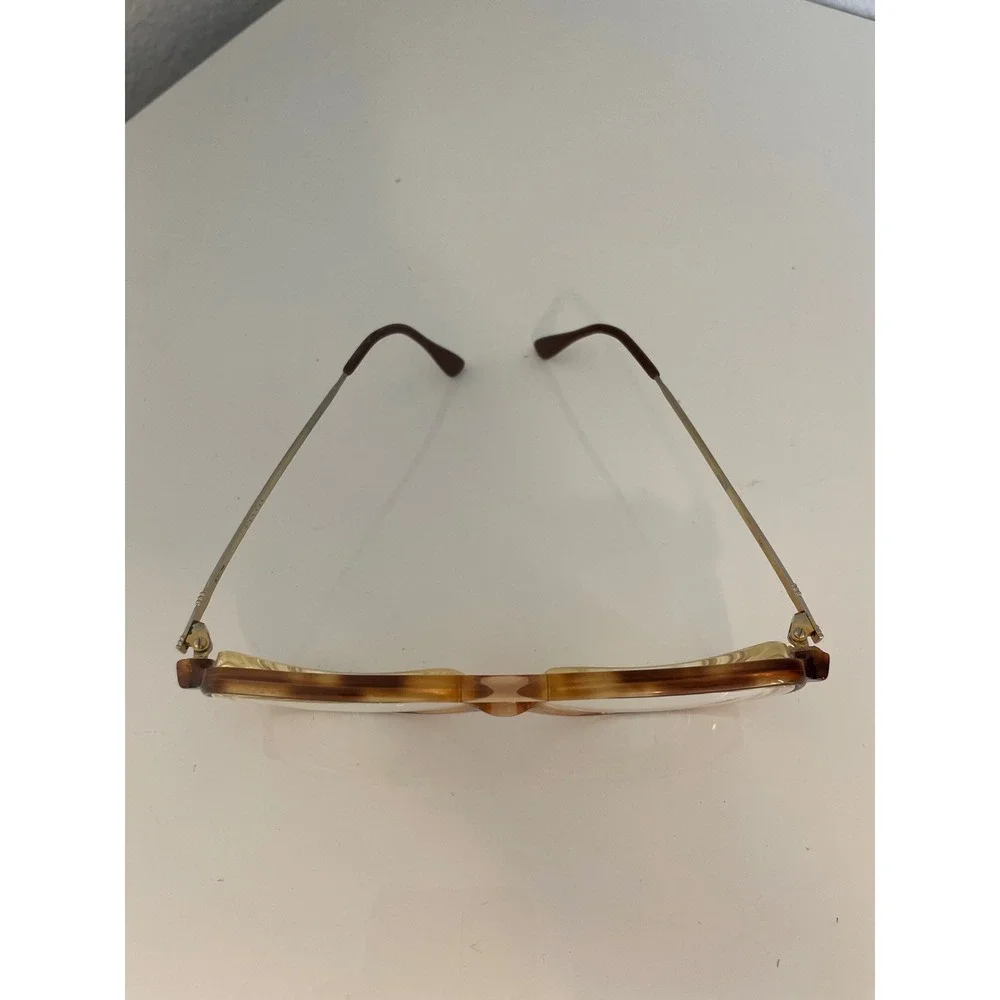 Vintage Lanvin Paris Aviator Eyeglasses Tortoise Gold Frame France 57-16 80's